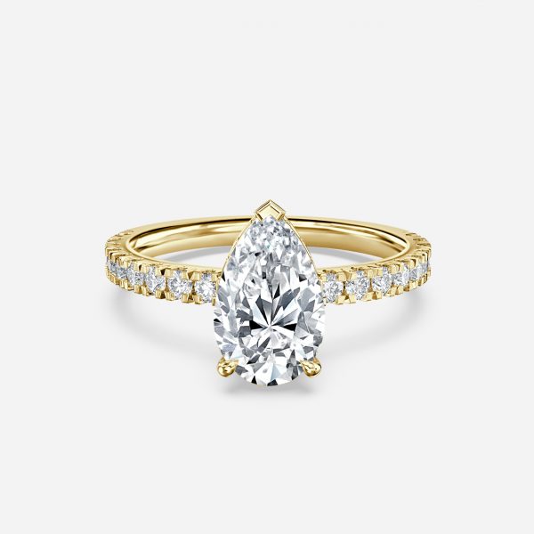 Pear Hidden Halo Engagement Ring