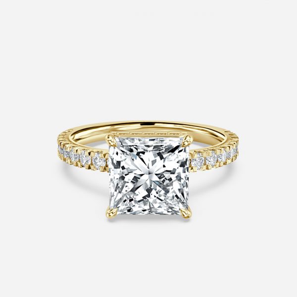 Princess Hidden Halo Engagement Ring