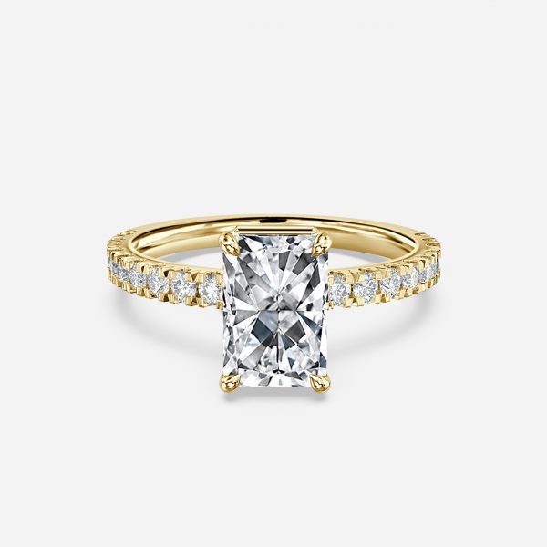 Radiant Hidden Halo Engagement Ring