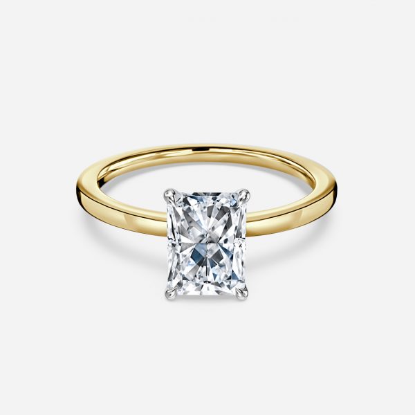 Radiant Two Tone Solitaire Engagement Ring