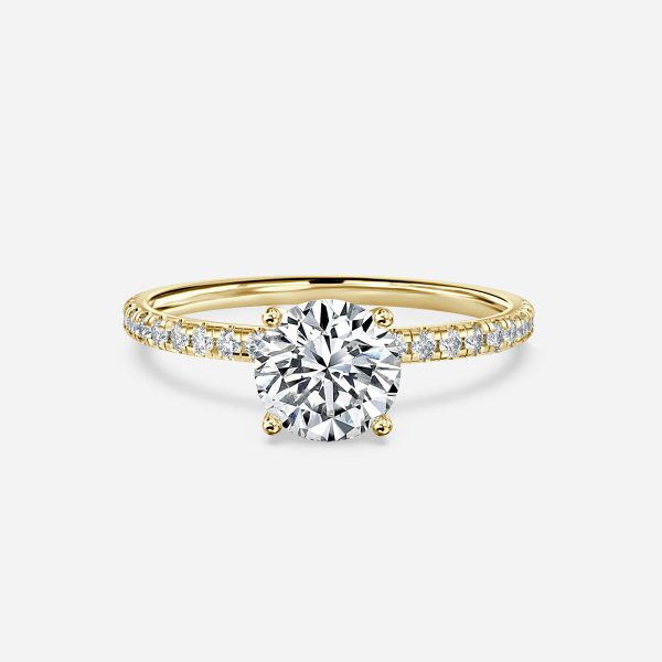 Round Diamond Band Engagement Ring