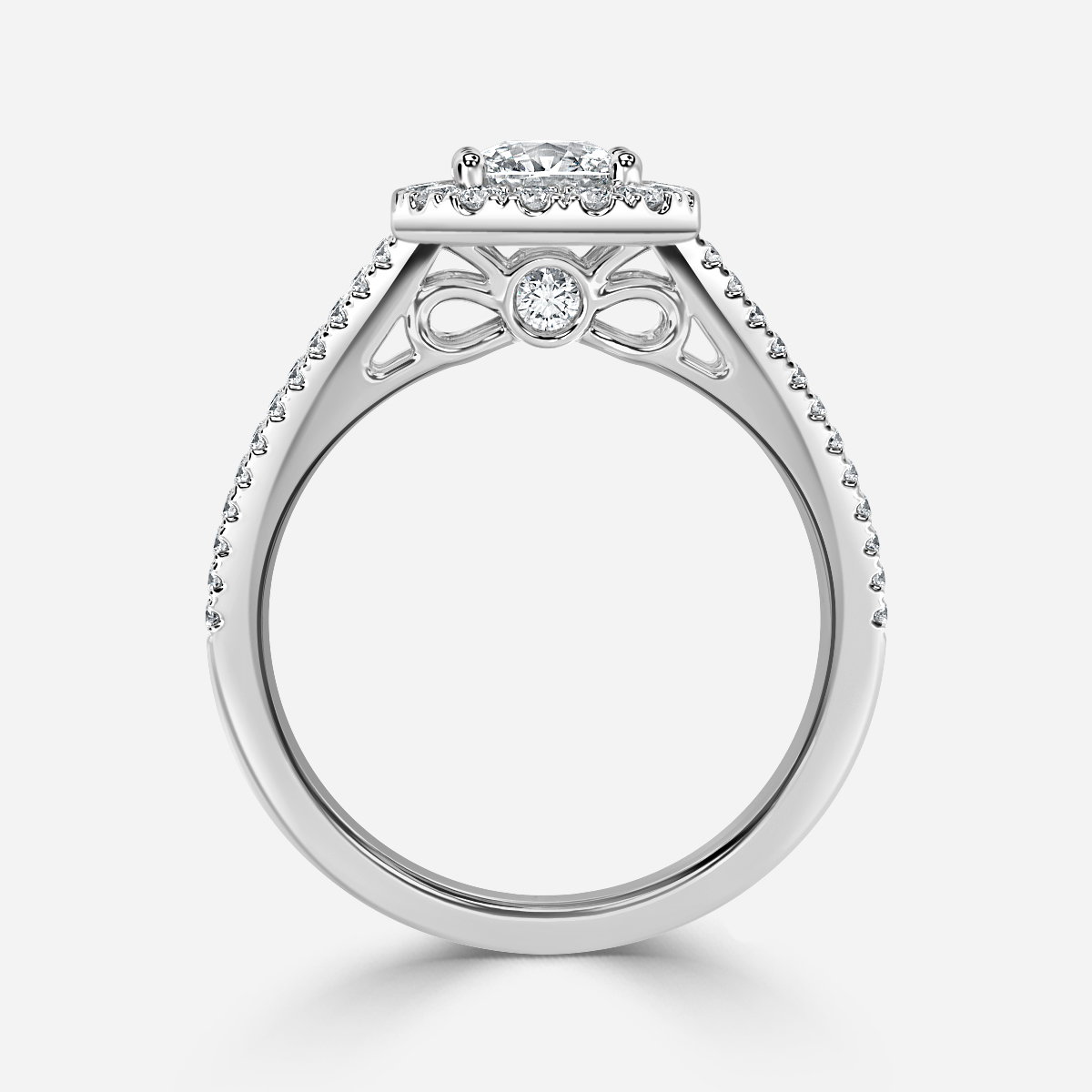 Cushion Halo Engagement Ring
