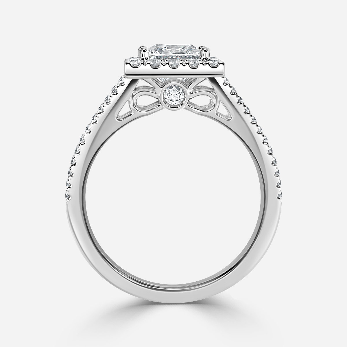 Princess Halo Engagement Ring