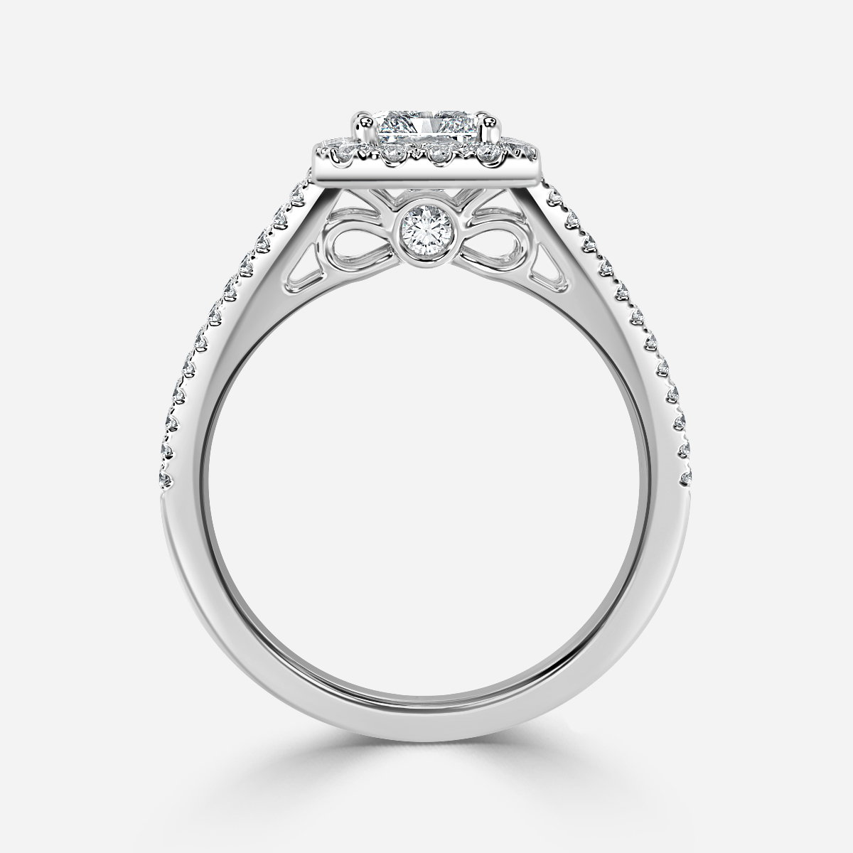 Radiant Halo Engagement Ring