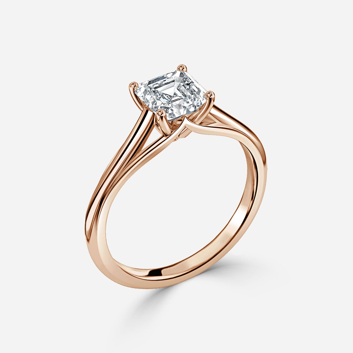 Asscher Solitaire Engagement Ring