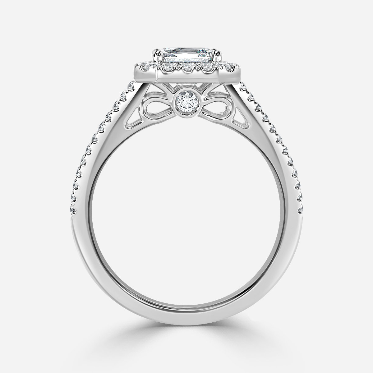Asscher Halo Engagement Ring