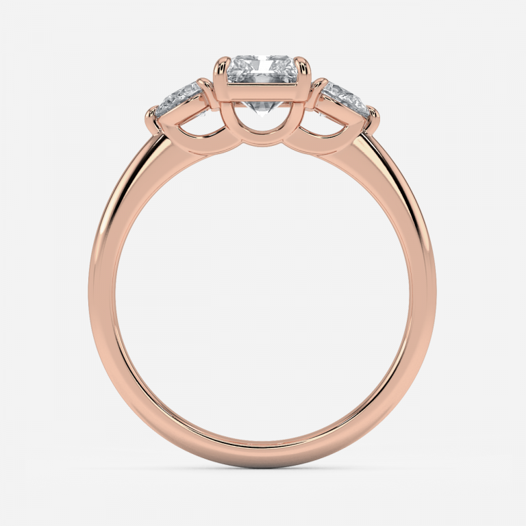Radiant Three Stone Engagement Ring