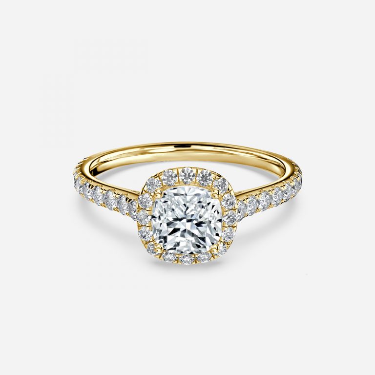 Cushion Halo Engagement Ring