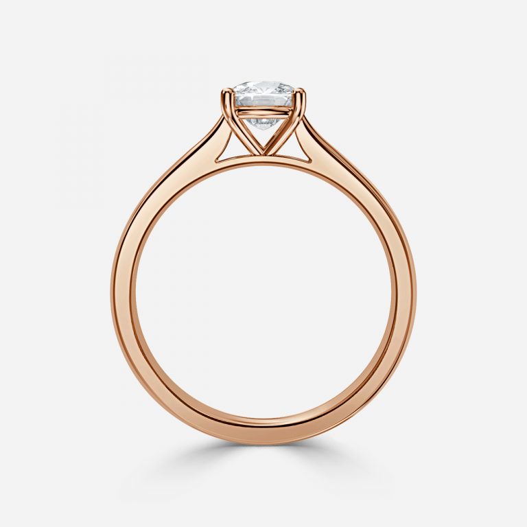 Plain Cushion Solitaire Engagement Ring