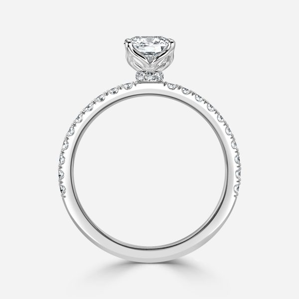 Cushion Hidden Halo Engagement Ring