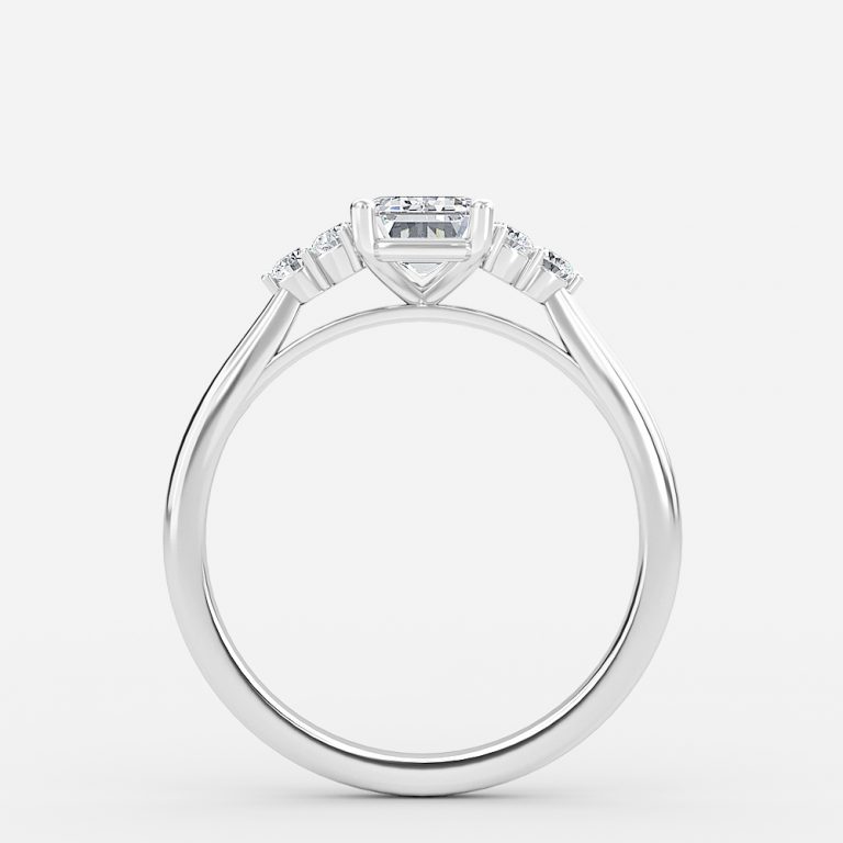 Emerald Cluster Engagement Ring