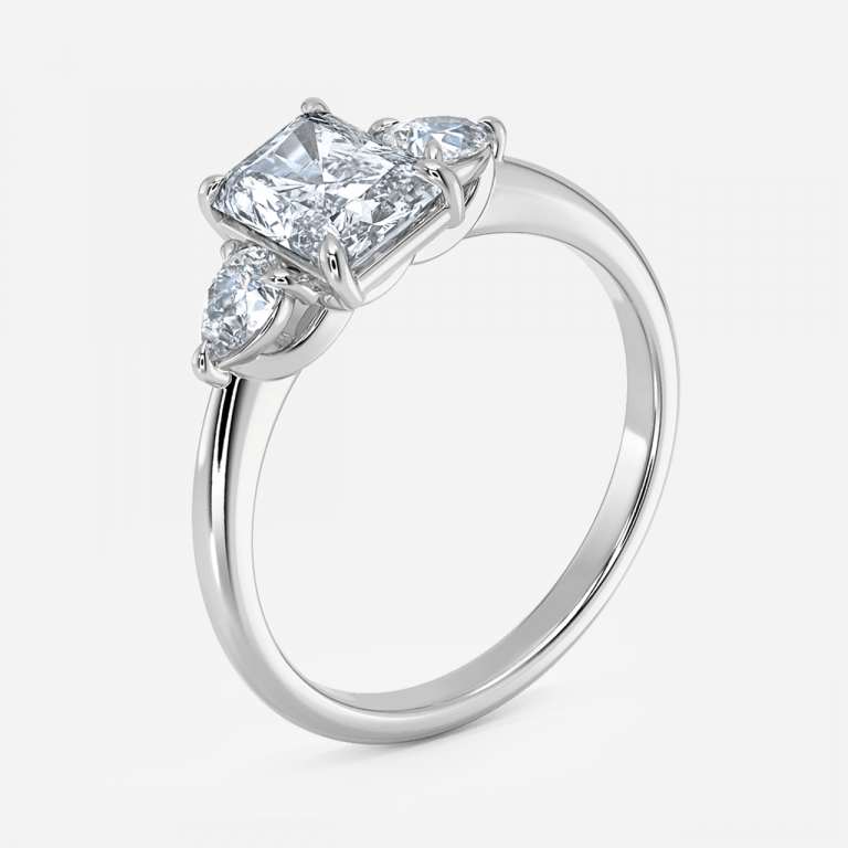 Radiant Three Stone Engagement Ring