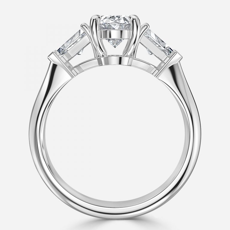 Oval Three Stone Engagement Ring