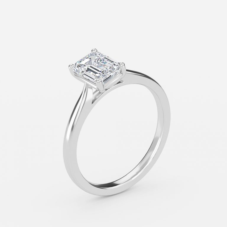 Plain Emerald Solitaire Engagement Ring