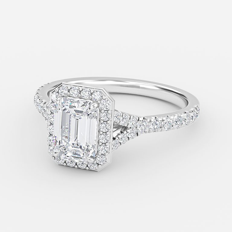 Emerald Halo Engagement Ring