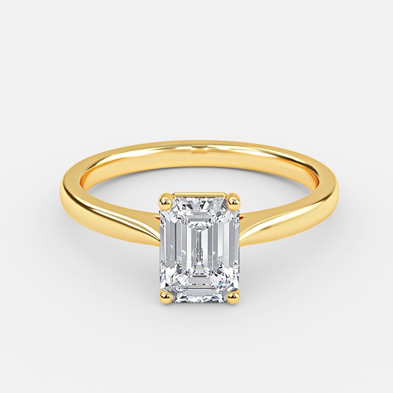 Plain Emerald Solitaire Engagement Ring