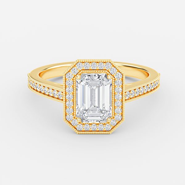 Emerald Halo Engagement Ring