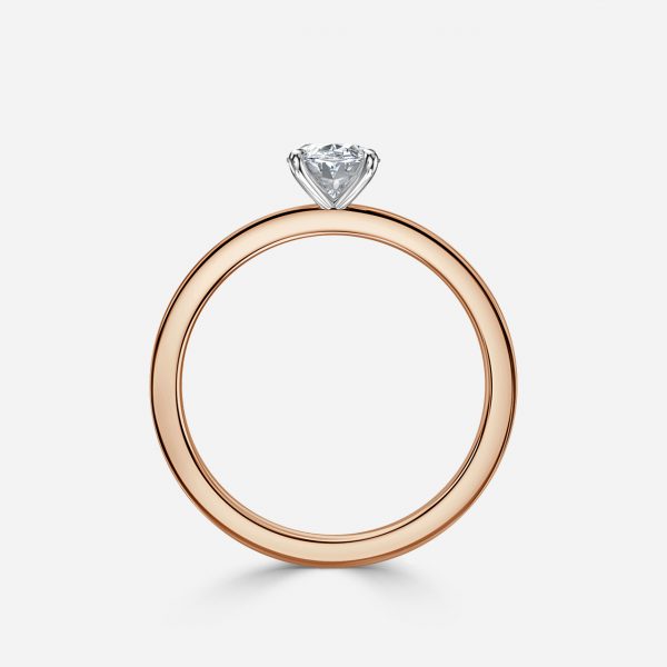 Oval Two Tone Solitaire Engagement Ring