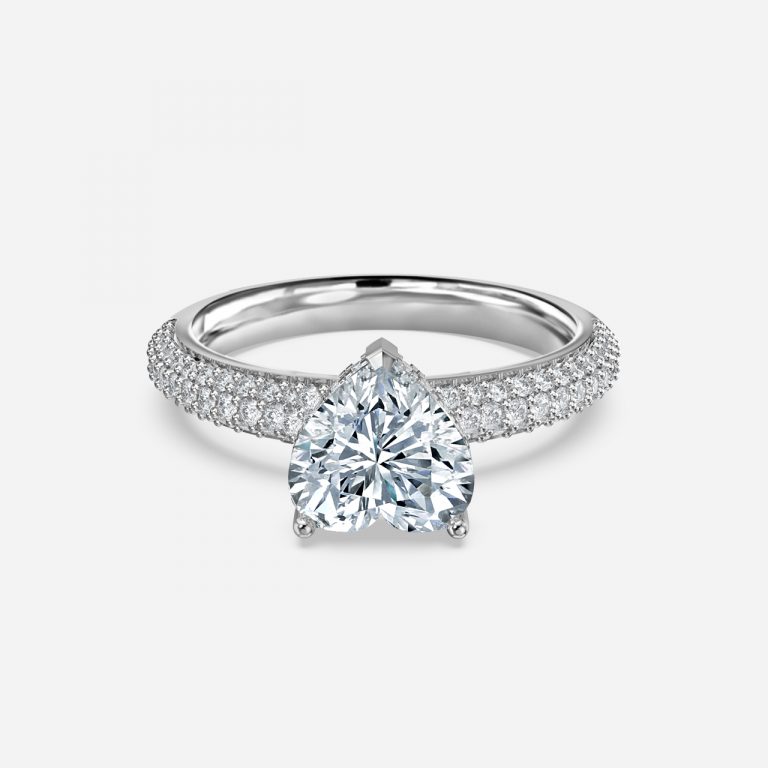 Heart Hidden Halo Engagement Ring