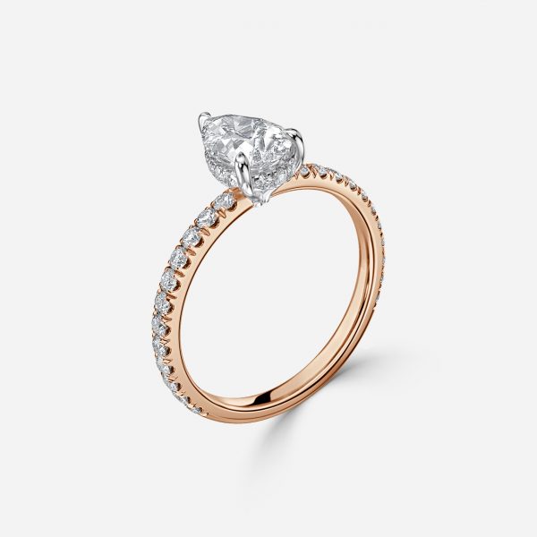 Pear Hidden Halo Engagement Ring