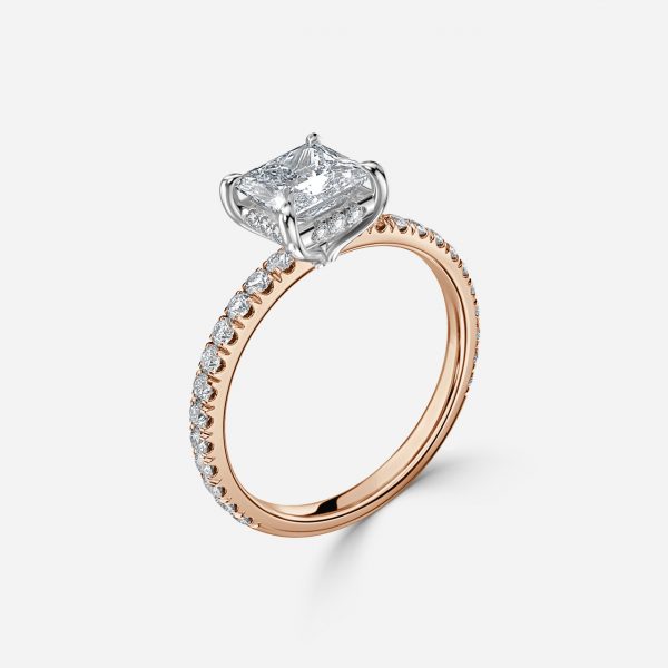 Princess Hidden Halo Engagement Ring