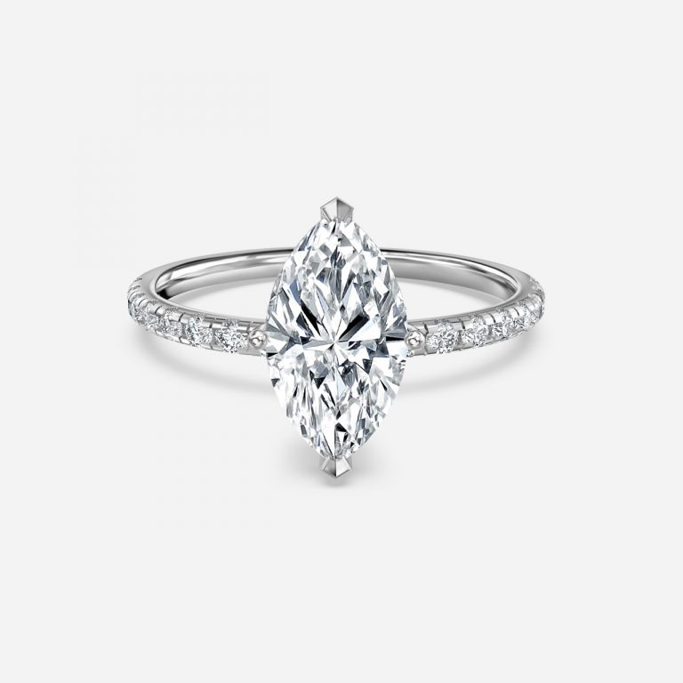 Marquise Diamond Band Engagement Ring