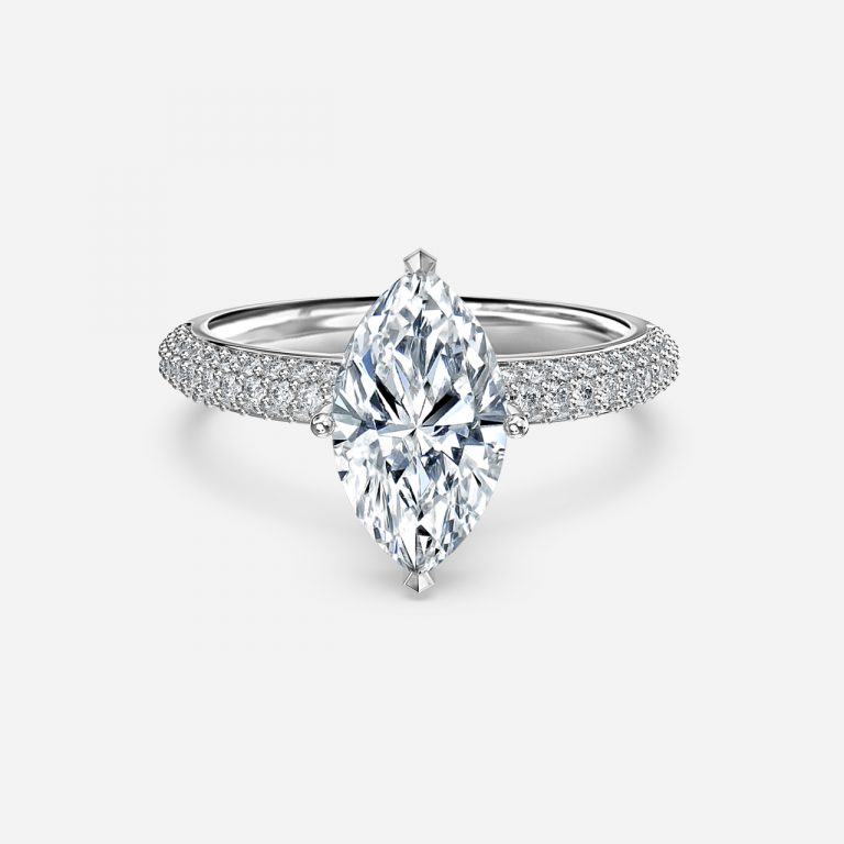Marquise Hidden Halo Engagement Ring