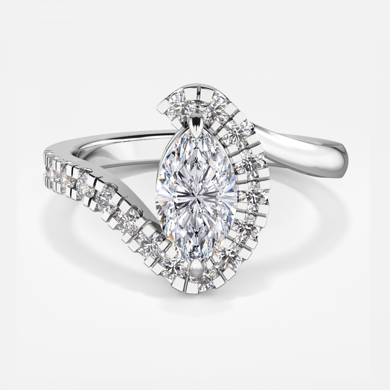 Marquise Halo Engagement Ring
