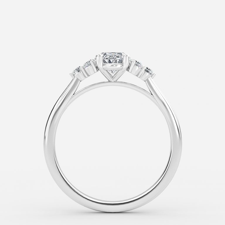 Oval Cluster Engagement Ring