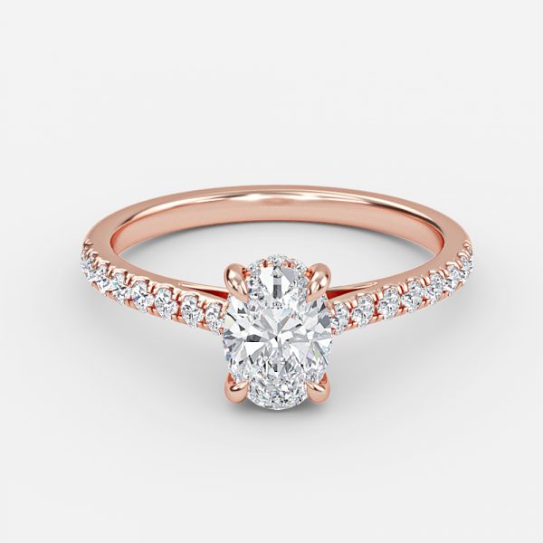 Oval Hidden Halo Engagement Ring