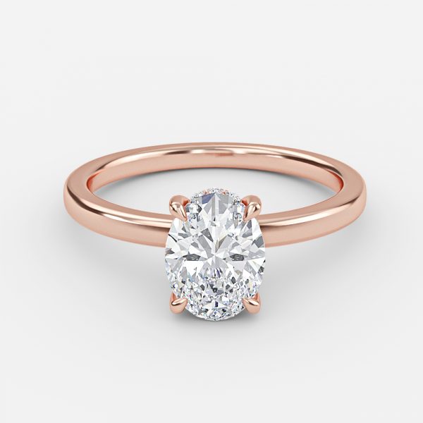 Oval Hidden Halo Engagement Ring