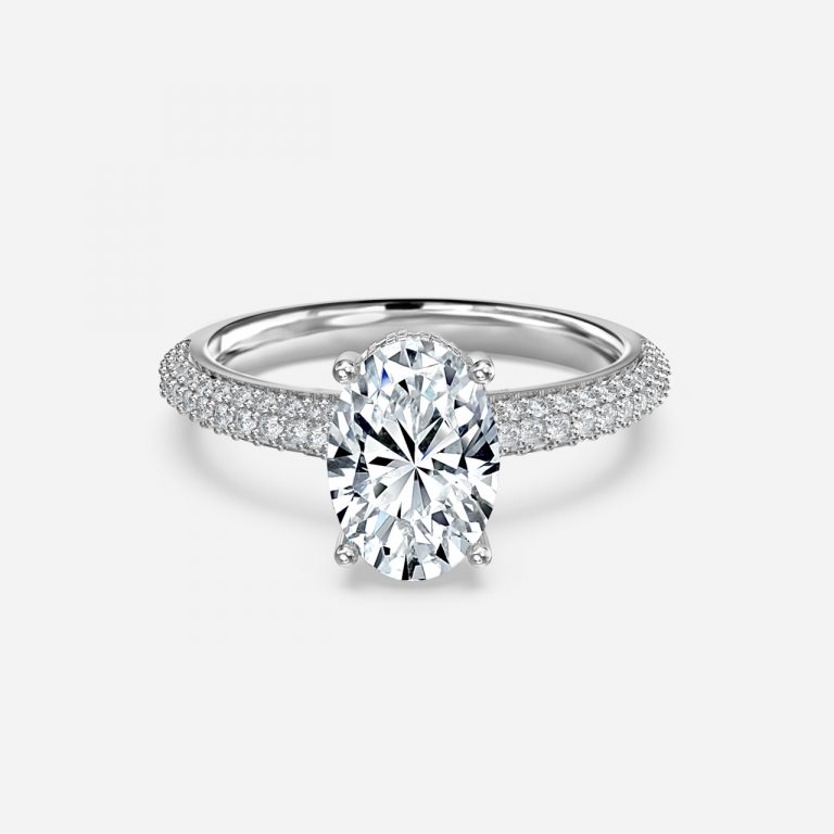 Oval Hidden Halo Engagement Ring