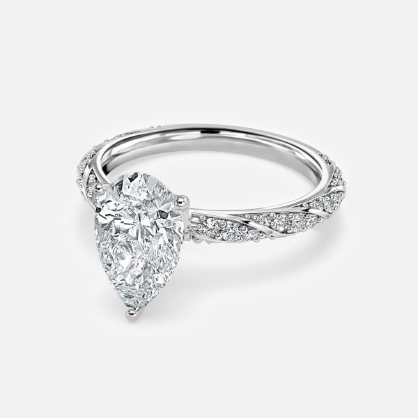 Pear Diamond Band Engagement Ring