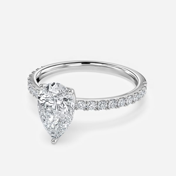 Pear Hidden Halo Engagement Ring