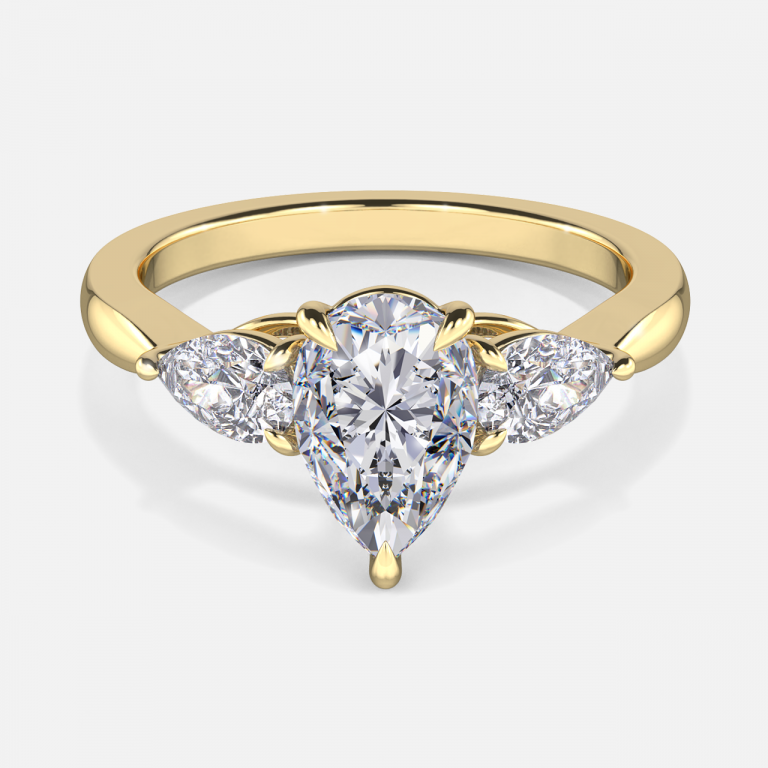 Pear Three Stone Engagement Ring