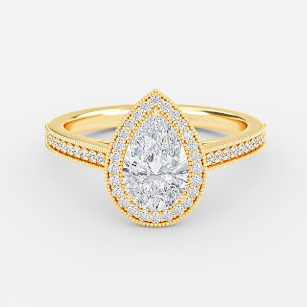 Pear Halo Engagement Ring