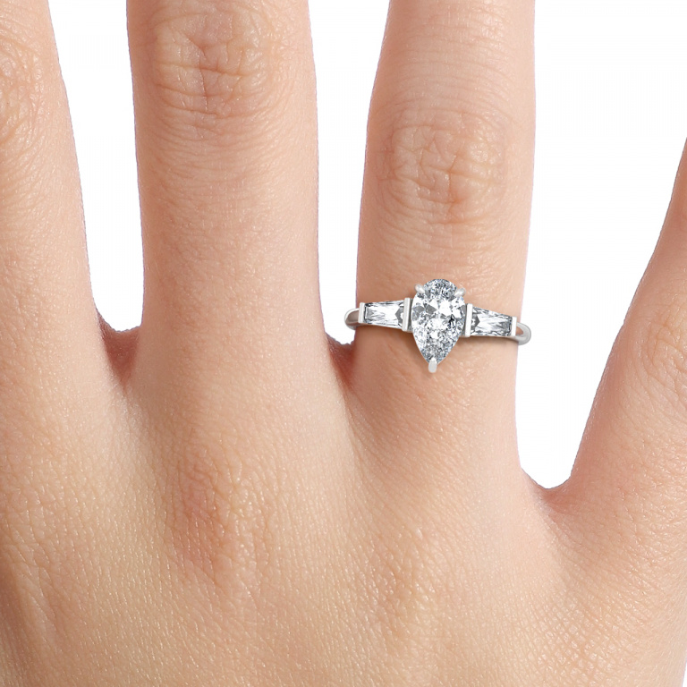 Pear Three Stone Engagement Ring
