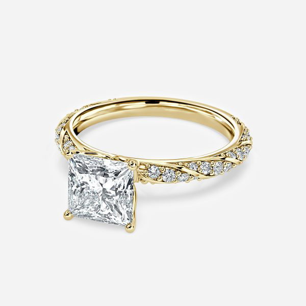 Princess Diamond Band Engagement Ring