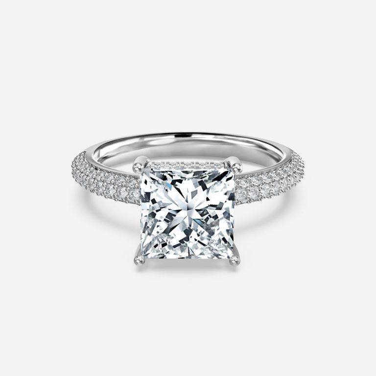 Princess Hidden Halo Engagement Ring