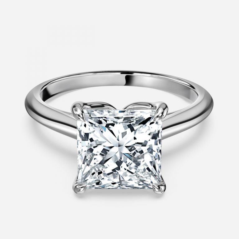 Princess Hidden Halo Engagement Ring