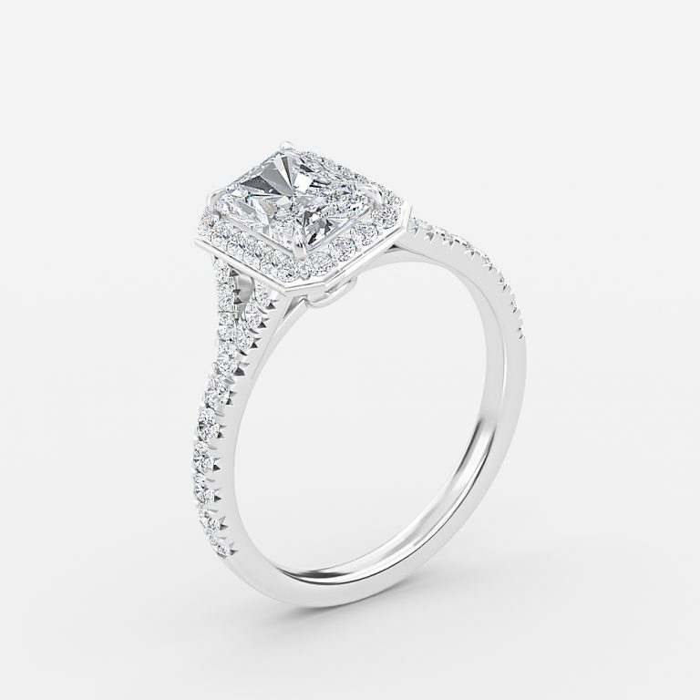 Radiant Halo Engagement Ring