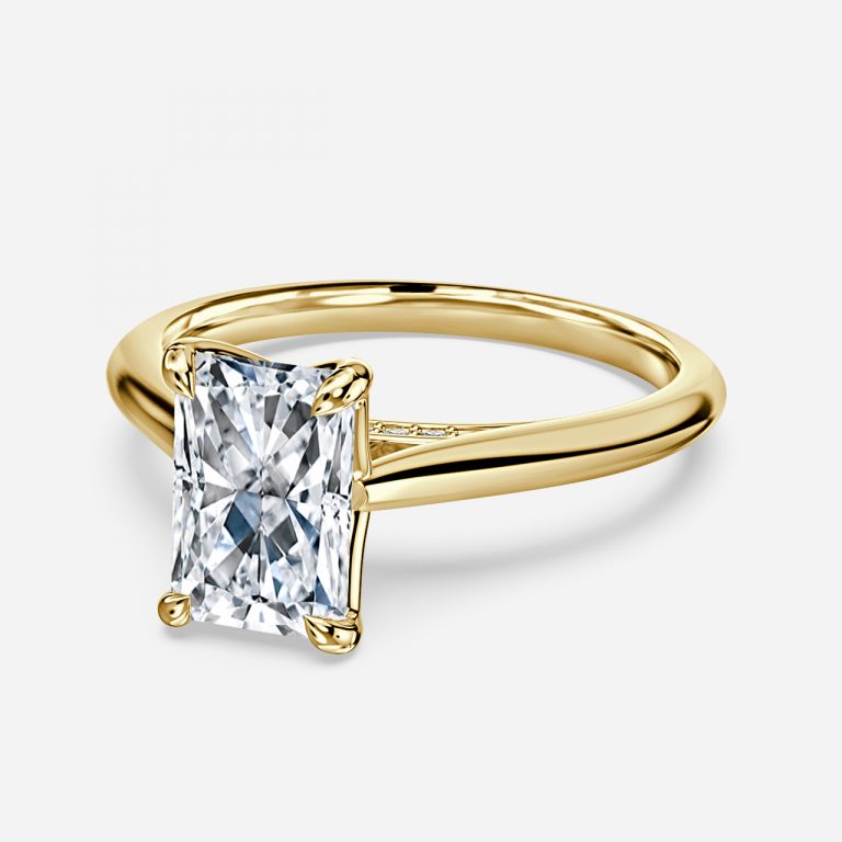 Radiant Hidden Halo Engagement Ring