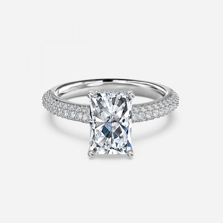 Radiant Hidden Halo Engagement Ring