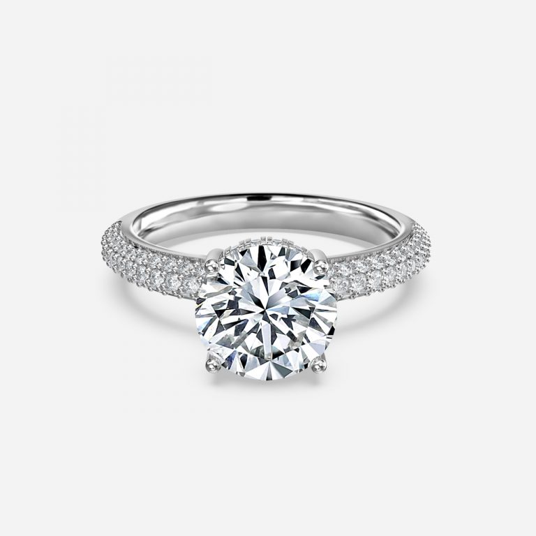 Round Hidden Halo Engagement Ring