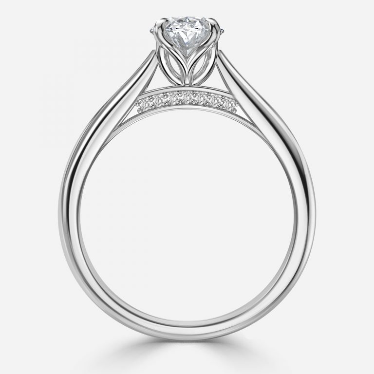 Oval Hidden Halo Engagement Ring