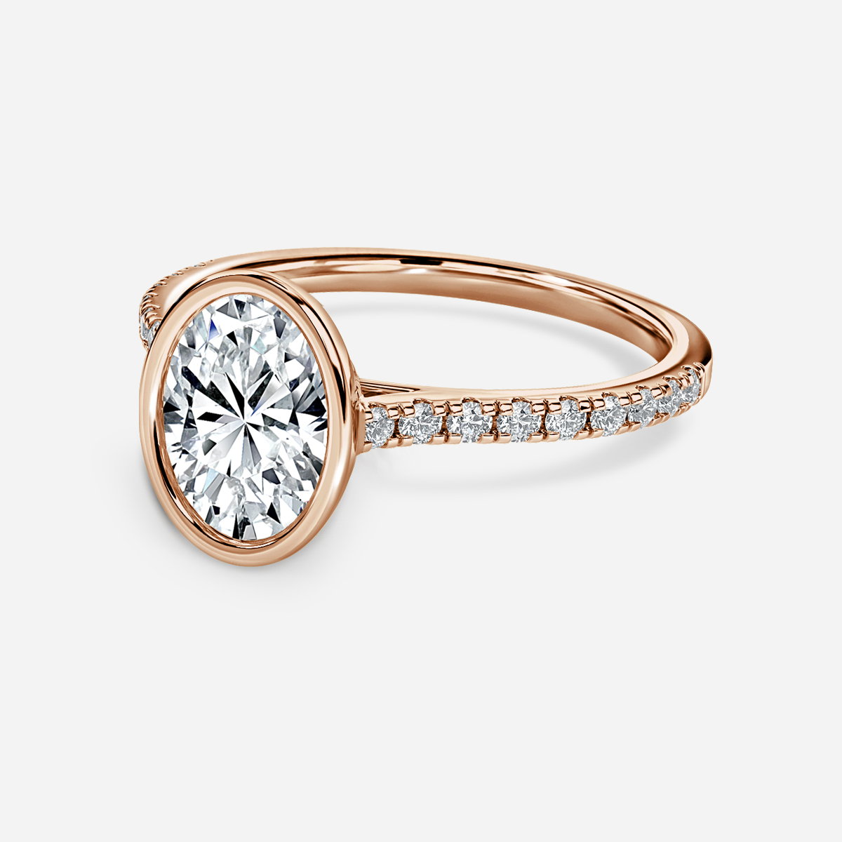 Oval Bezel Engagement Ring