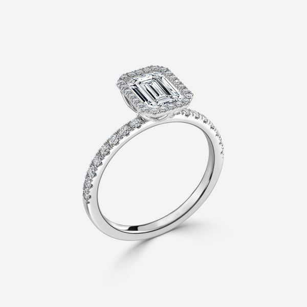 Emerald Halo Engagement Ring