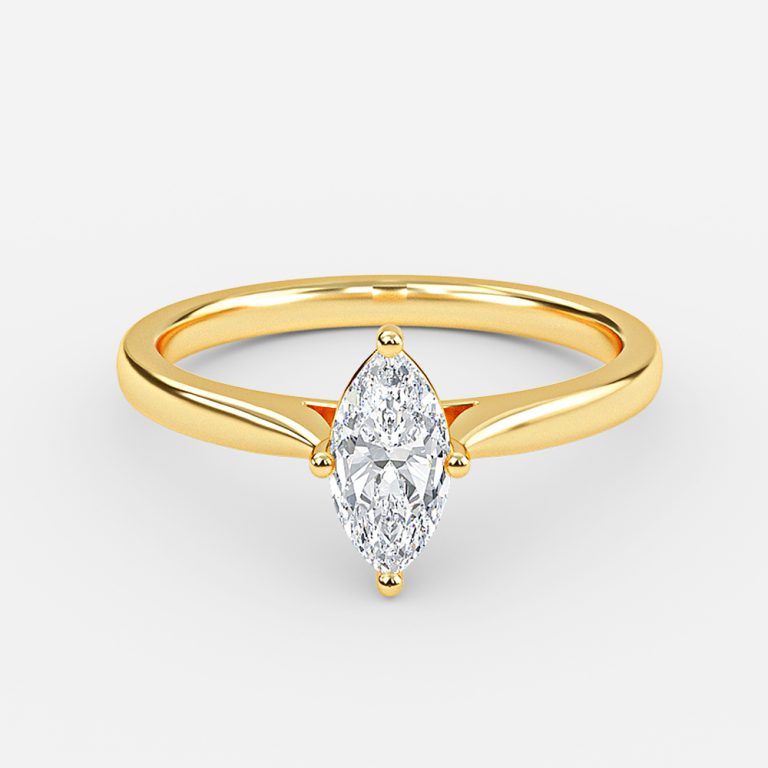 Plain Marquise Solitaire Engagement Ring