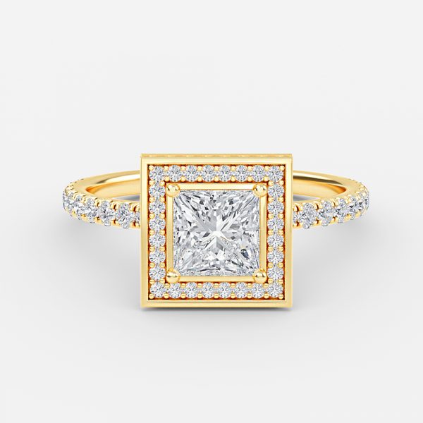 Princess Halo Engagement Ring