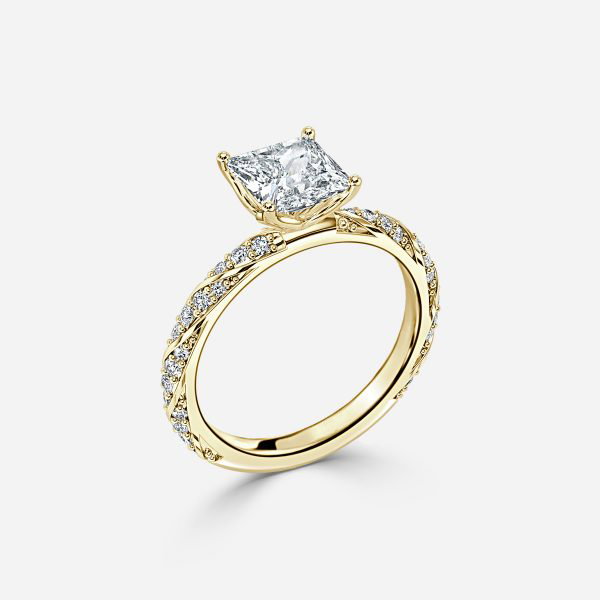 Princess Diamond Band Engagement Ring